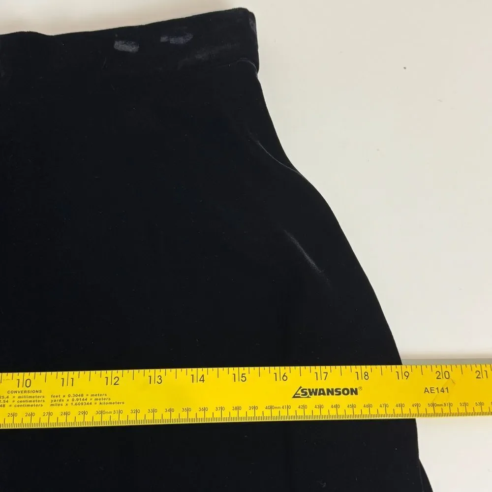 Vintage 90s Michelle Stuart Black Velvet Maxi Skirt 10 (27" waist) - Picture 7 of 9